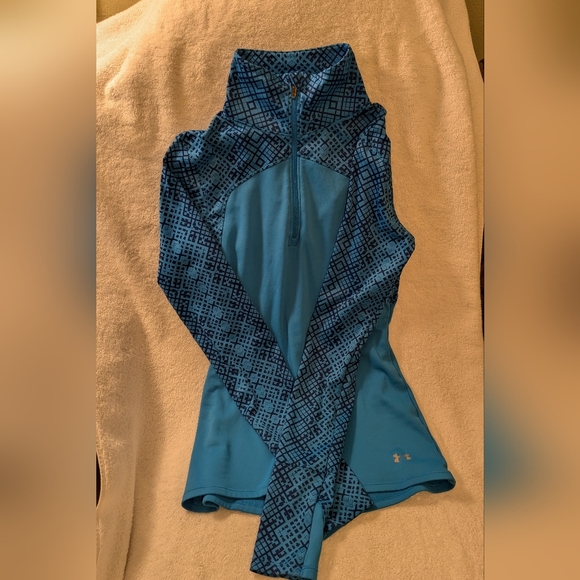 Two Under Armour fitted partial-zip performance sweatshirts S - Picture 4 of 14